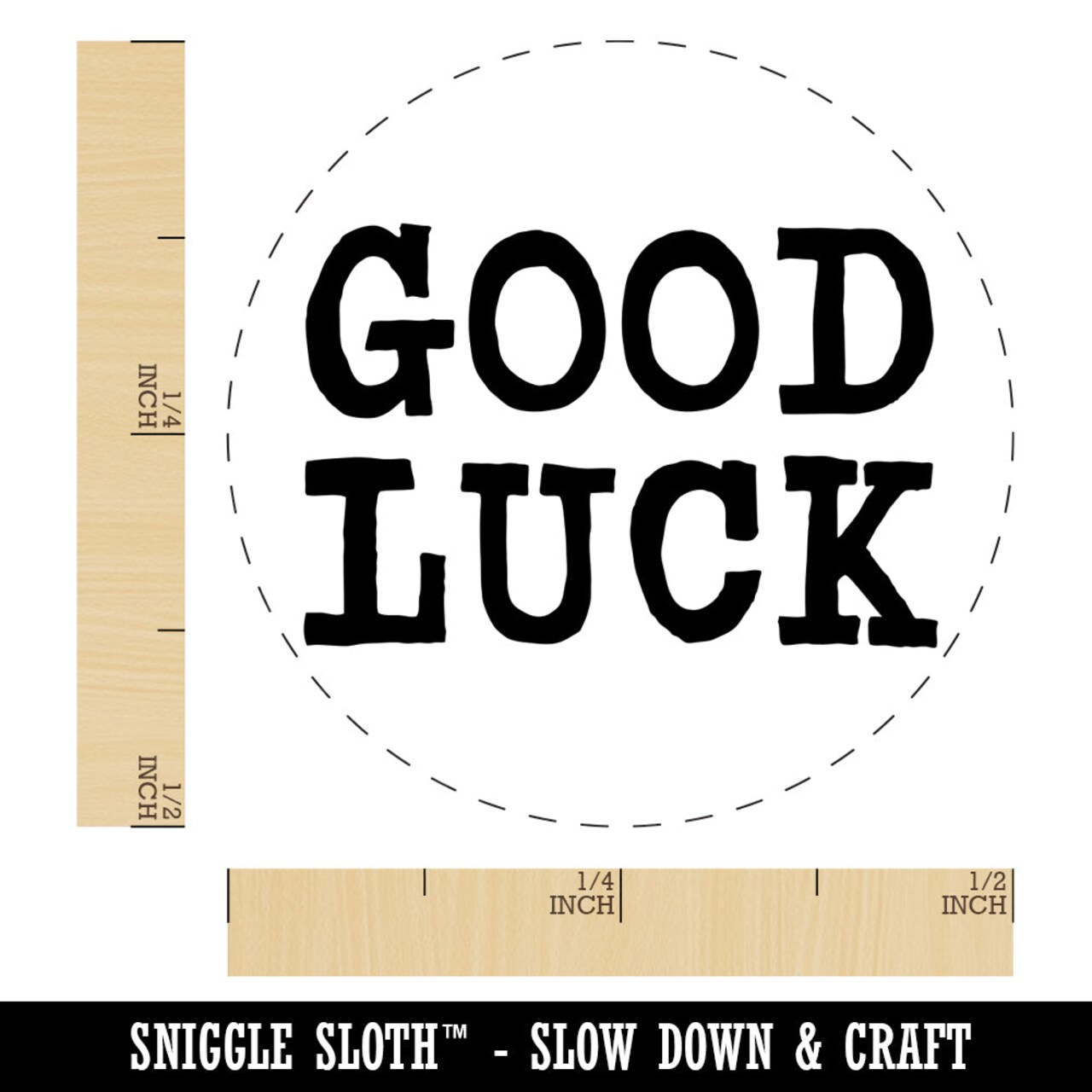 Good Luck Fun Text Self-Inking Rubber Stamp for Stamping Crafting Planners
